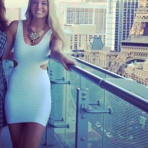 Bebe white cut out dress - mini dress